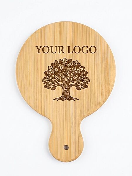 Bamboo Fridge Magnet, No 8, Round, 6 cm