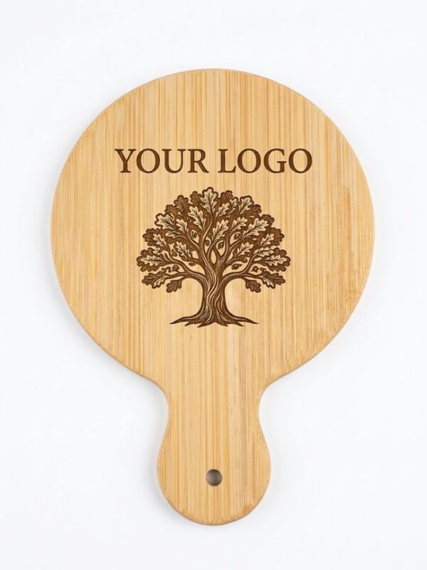 Bamboo Fridge Magnet, No 8, Round, 6 cm