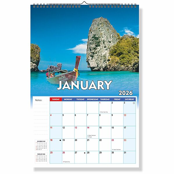 2026 Scenic Landscape Wall Calendar
