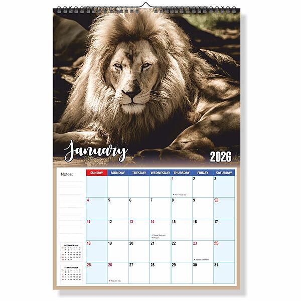 2026 Wildlife Animals Wall Calendar