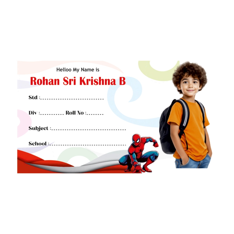 Personalized School Name Labels with Photo