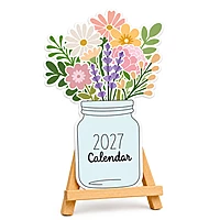 2027 Flower Pots Type3 Table Calendar