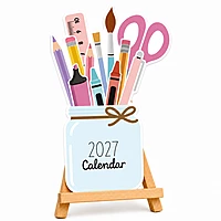 2027 Pencil Box Table Calendar