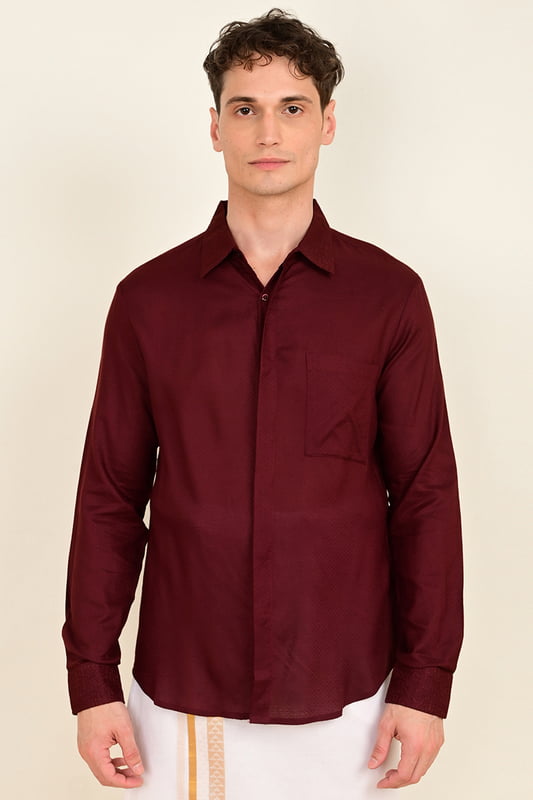 Men's Full Sleeve Embroidered Shirt