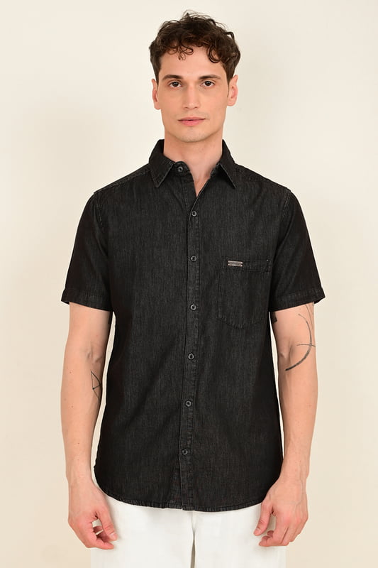 Men's Half Sleeve Chambray Shirt