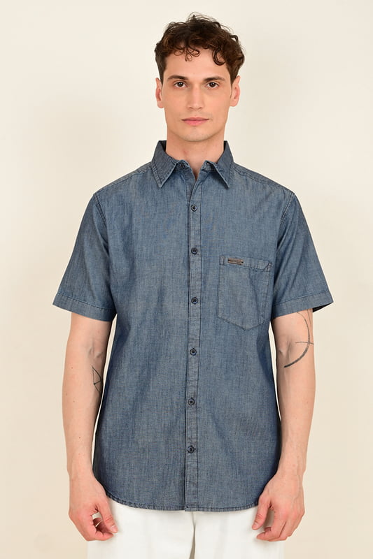 Men's Half Sleeve Chambray Shirt