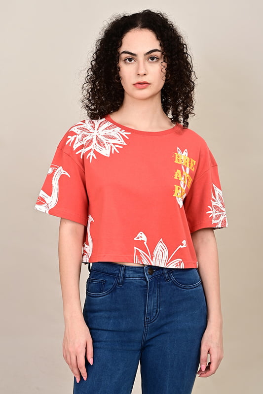 Women's  Forest Script Crop Top