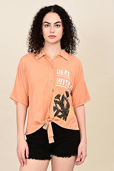 Women's Forest Script Tie-up Shirt