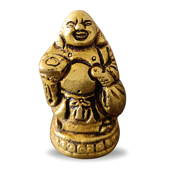 Pure Brass China Monk Idol (Laughing Buddha)| Handcrafted by Tamil Nadu Artisans | Zen Meditation & Spiritual Home Décor – 214 g