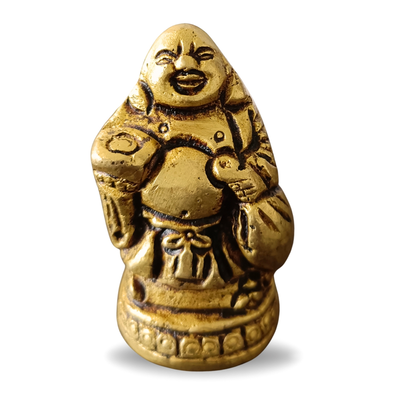 Pure Brass China Monk Idol (Laughing Buddha)| Handcrafted by Tamil Nadu Artisans | Zen Meditation & Spiritual Home Décor – 214 g