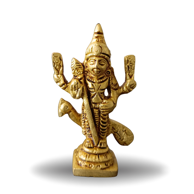 Pure Brass Murugan with Peacock Idol Medium Size, Hand Crafted by Tamil Nadu Artisans, Handmade Hindu Pooja Statue 141 gram