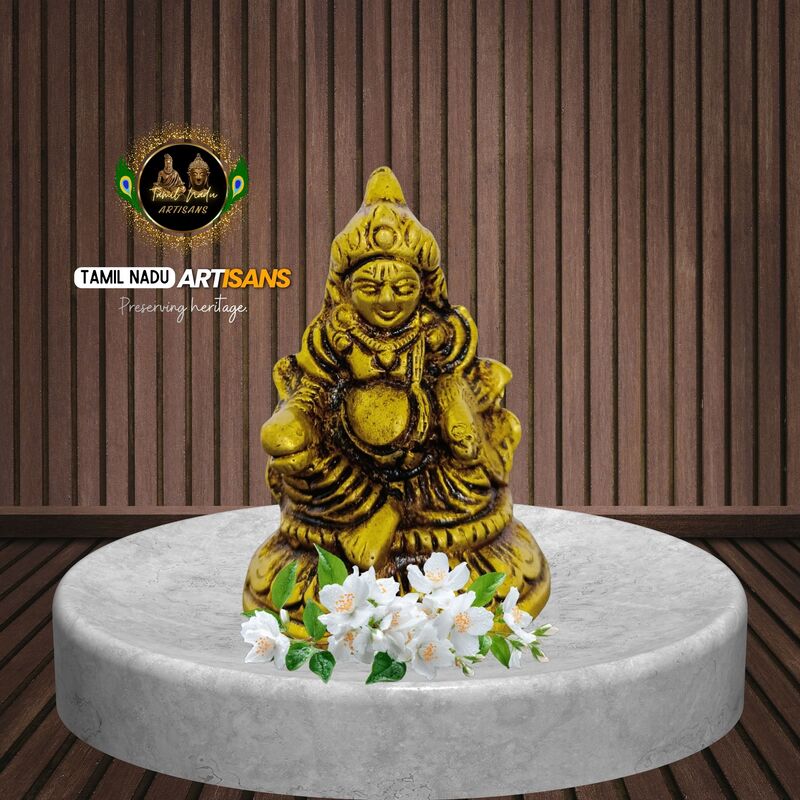 Pure Solid Brass Lord Kuber Idol for Wealth & Prosperity Pooja | Hand Crafted by Tamil Nadu Artisans, 163 Gram