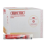 HMD Dispo Van Syringe 3ml 24G x 1 Inch Needle | Sterile Disposable Luer Slip Syringe | Box of 100
