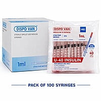 HMD Dispo Van Insulin Syringe 1ml U-40 31G 15/64 Inch Needle