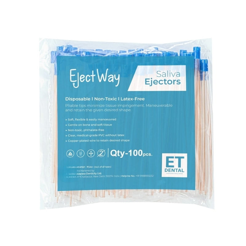 ET Dental Saliva Ejector | Disposable Dental Suction Tips | Pack of 100