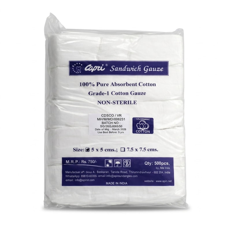 Capri Sandwich Gauze Non-Sterile – 500 Pcs Dental Gauze