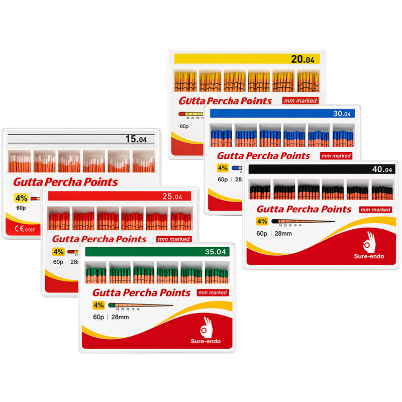 Sure Endo Gutta Percha Length Marked – 4% (Pack of 60)