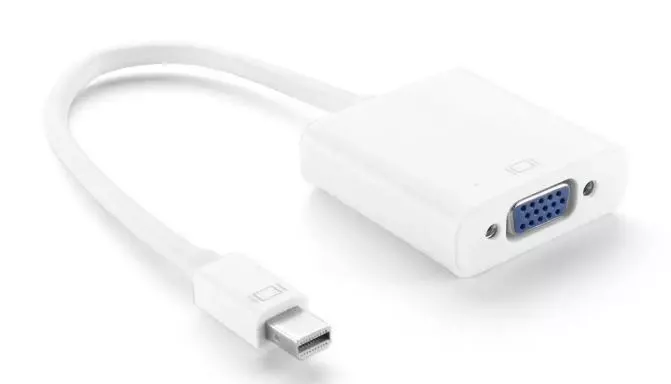 Mini (DP) DisplayPort (M) to VGA (F) Adapter Compatible with Computer, Desktop, Laptop, PC, Monitor, Projector, HDTV-White