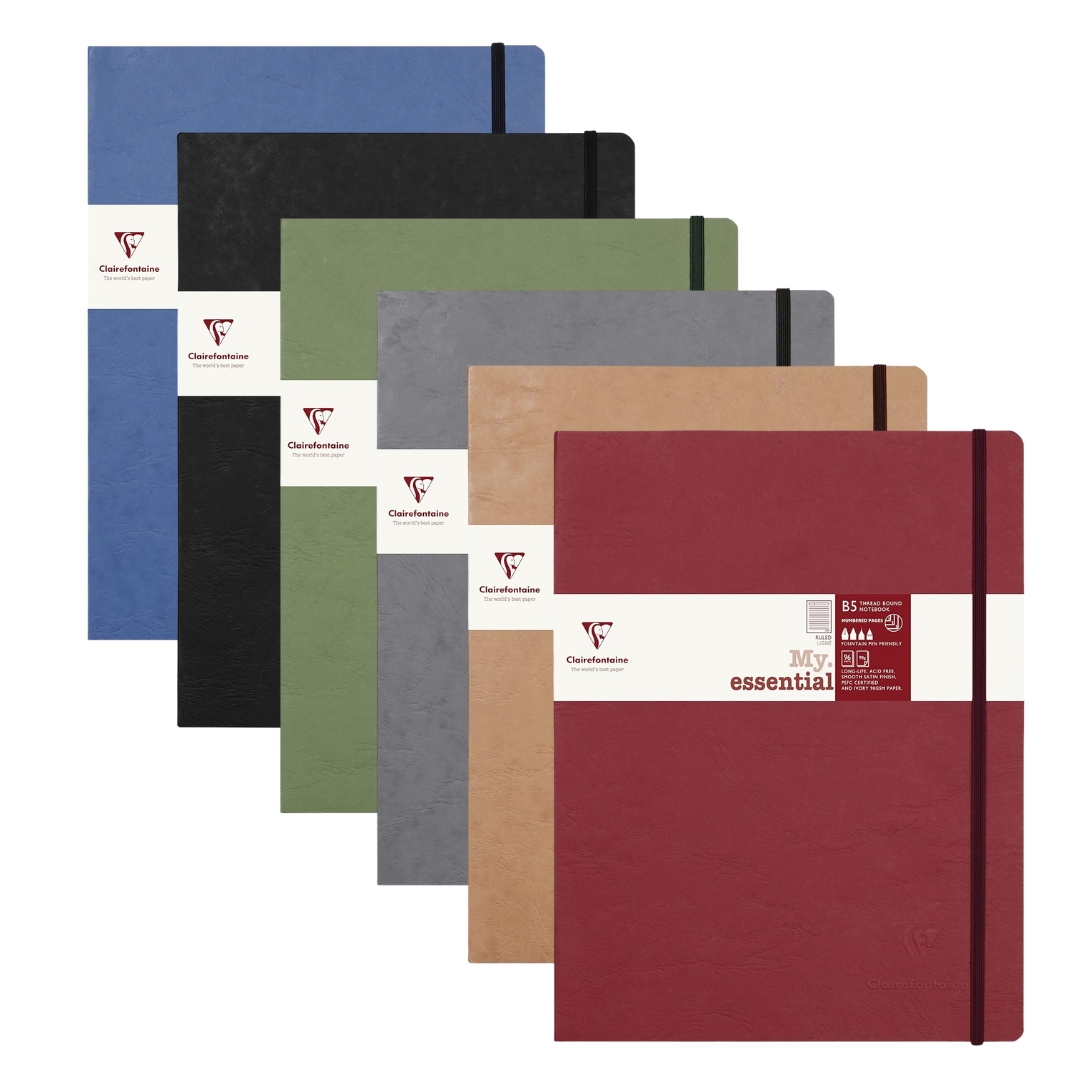 Clairefontaine MY ESSENTIALS Thread-bound Notebooks, Ruled, B5, 90gsm, 192 pages Clairefontaine MY ESSENTIALS Thread-bound Notebooks, Ruled, B5, 90gsm, 192 pages