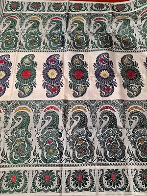 Off white Revival Baluchari in pure Mulberry silk