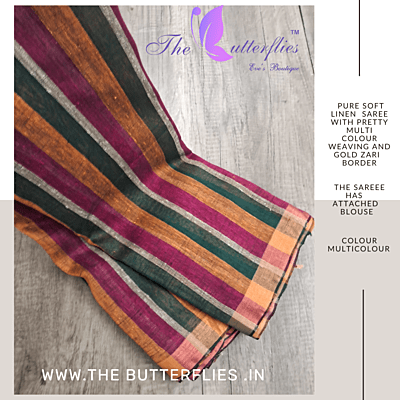 PURE  LINEN SAREE GSSSLIN22892