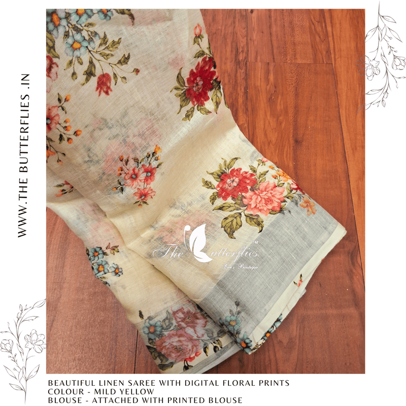 PURE LINEN SAREE  YBRSLIN23410