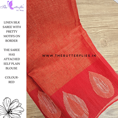 SILK LINEN SAREE  MKTSLIN23616
