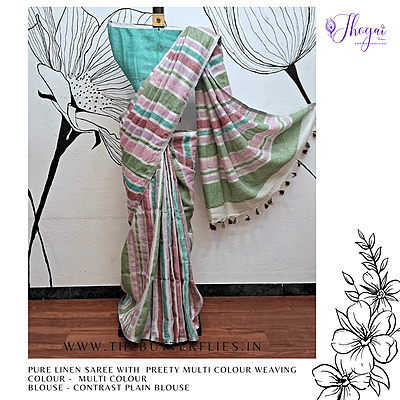 PURE LINEN SAREE YBRSLIN23604