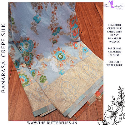 BANARASI CREPE SILK SAREE  DCMSBNS24297