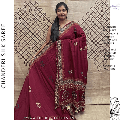 PURE CHANDERI SILK SAREE DCMSCDS24566