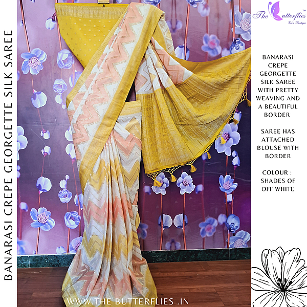 BANARASI CREPE GEORGETTE SILK SAREE  SFHSCRE24596