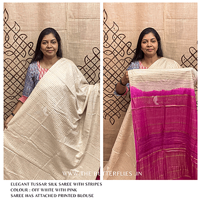 PURE TUSSER SILK SAREE YBRSTES24712