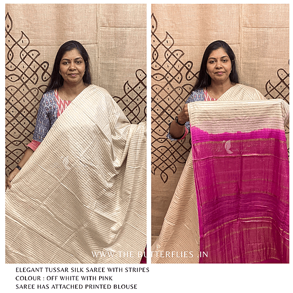 PURE TUSSER SILK SAREE YBRSTES24712 PURE TUSSER SILK SAREE YBRSTES24712