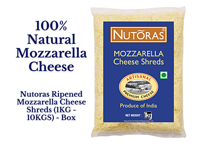 Nutoras Ripened Mozzarella Cheese Shreds (1KG - 10KGS)