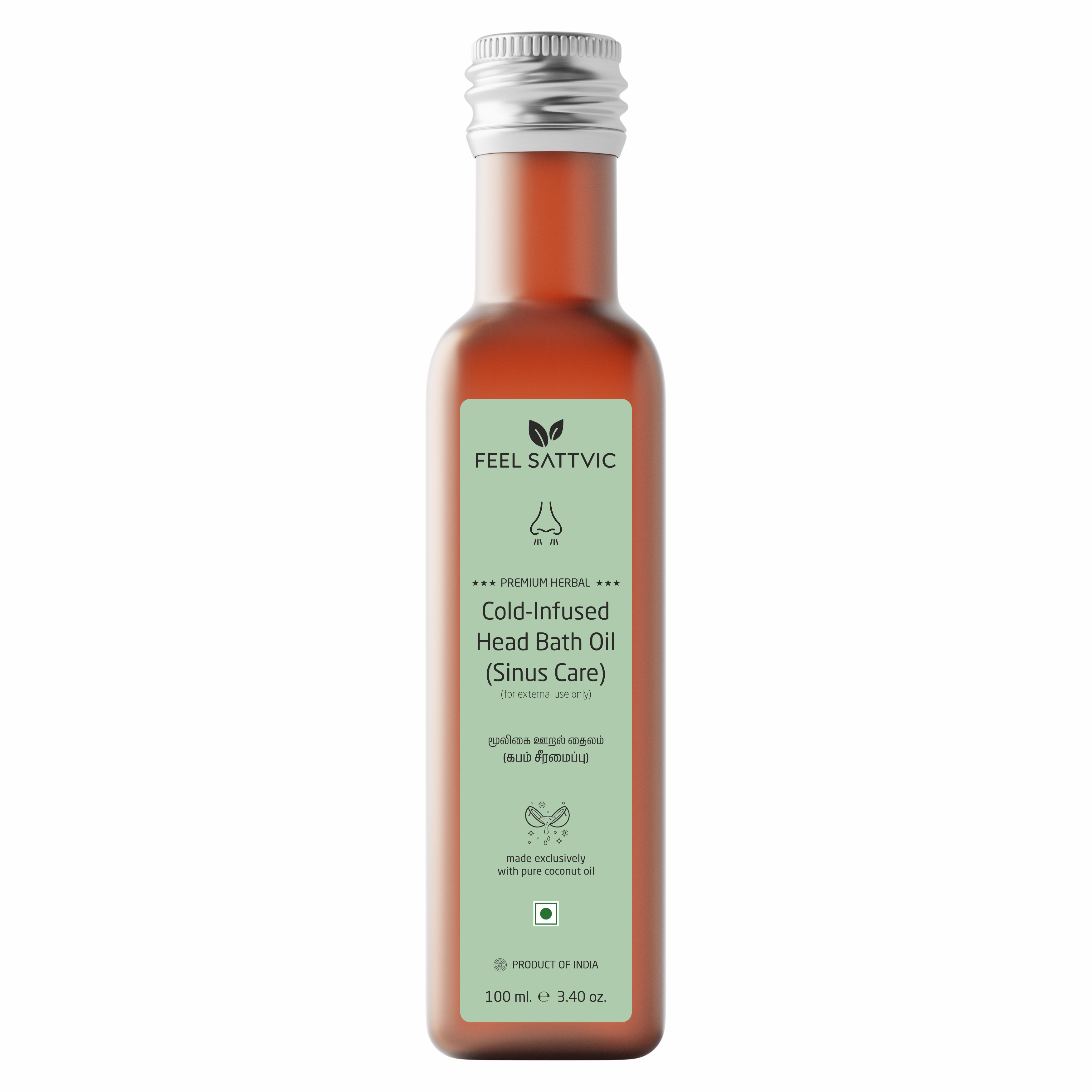 Premium Herbal Cold-Infused Head Bath Oil (Sinus Care) - 100ml