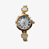 Rose Gold Mother of Pearl Bolo Bracelet Watch for Women