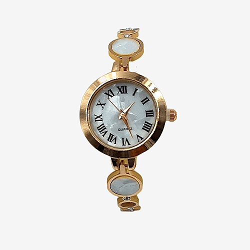 Rose Gold Mother of Pearl Bolo Bracelet Watch for Women