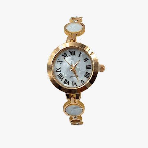 Rose Gold Mother of Pearl Bolo Bracelet Watch for Women