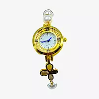 Elegant Gold & Pearl Butterfly Bracelet Watch for Women