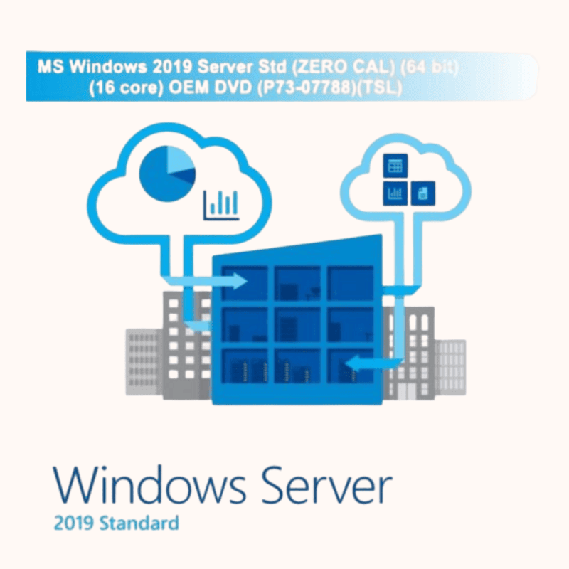 MS Windows 2019 Server Std (ZERO CAL) (64 bit) (16 core) OEM DVD (P73-07788)