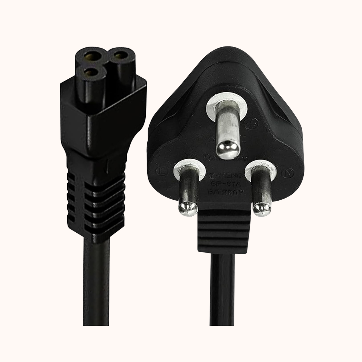 Geonix 1.5 Meter Laptop Power Cable, Black- GXLPC1.5