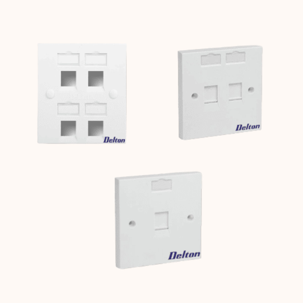Delton Unshuttered Face Plates quad Port (DLT-FPQWS)