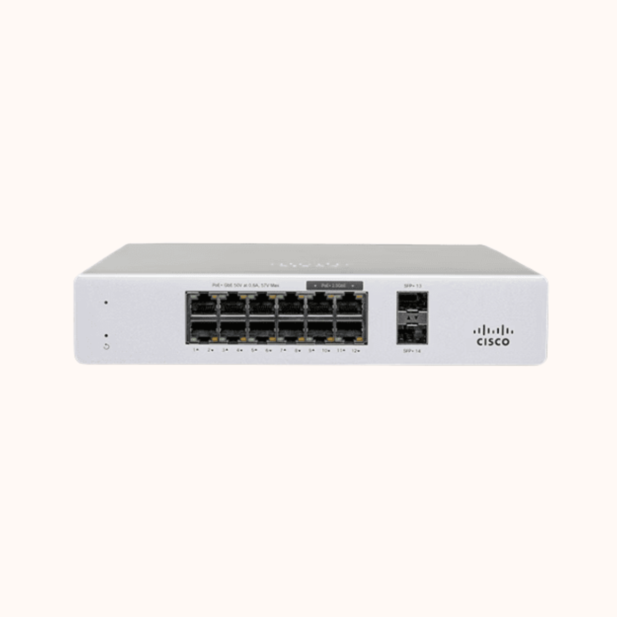 Cisco Meraki mGig switch with 240 W PoE+ ( MS130-12X )