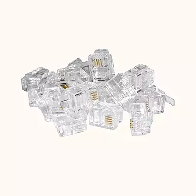D-Link RJ11 Modular Transparent Clear Male Plug Crimp Connector 100 Pcs