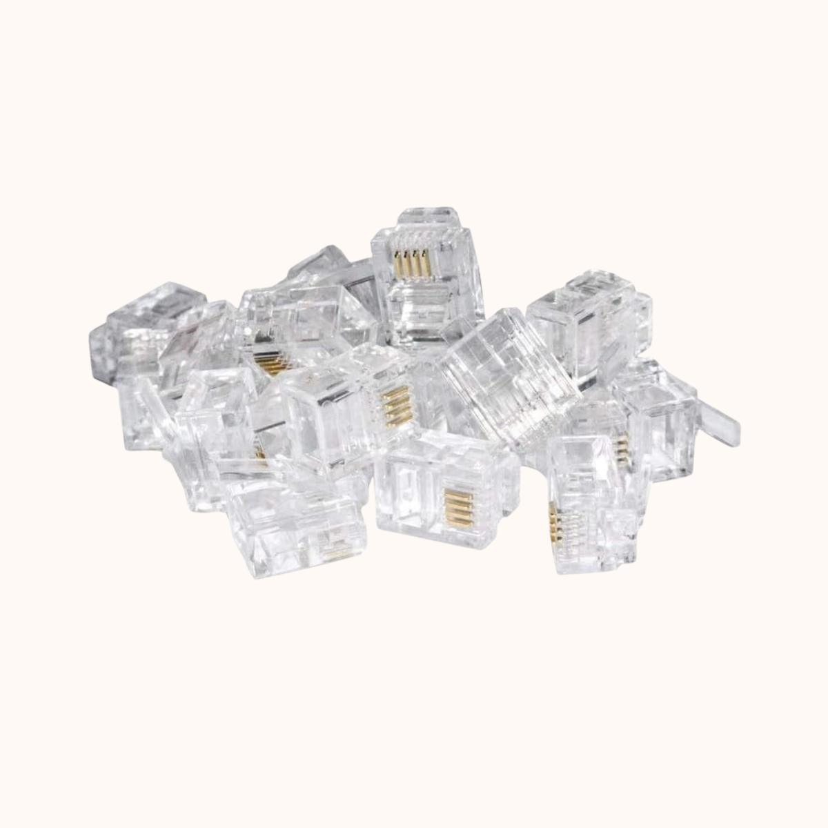 D-Link RJ11 Modular Transparent Clear Male Plug Crimp Connector 100 Pcs