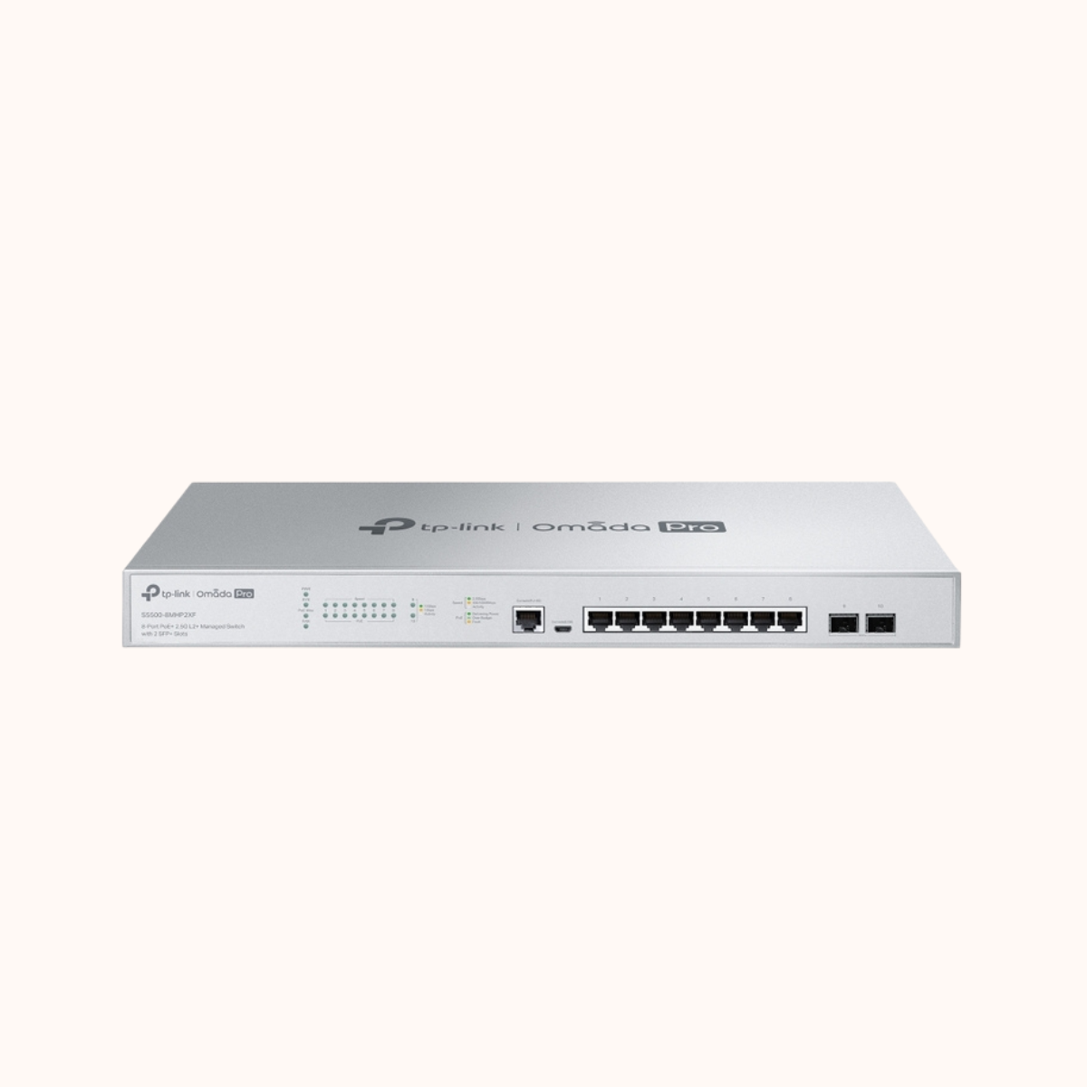 TP-Link Omada Pro 8-Port PoE+ 2.5G L2+ Managed Switch 2 SFP+ Slots-S5500-8MHP2XF