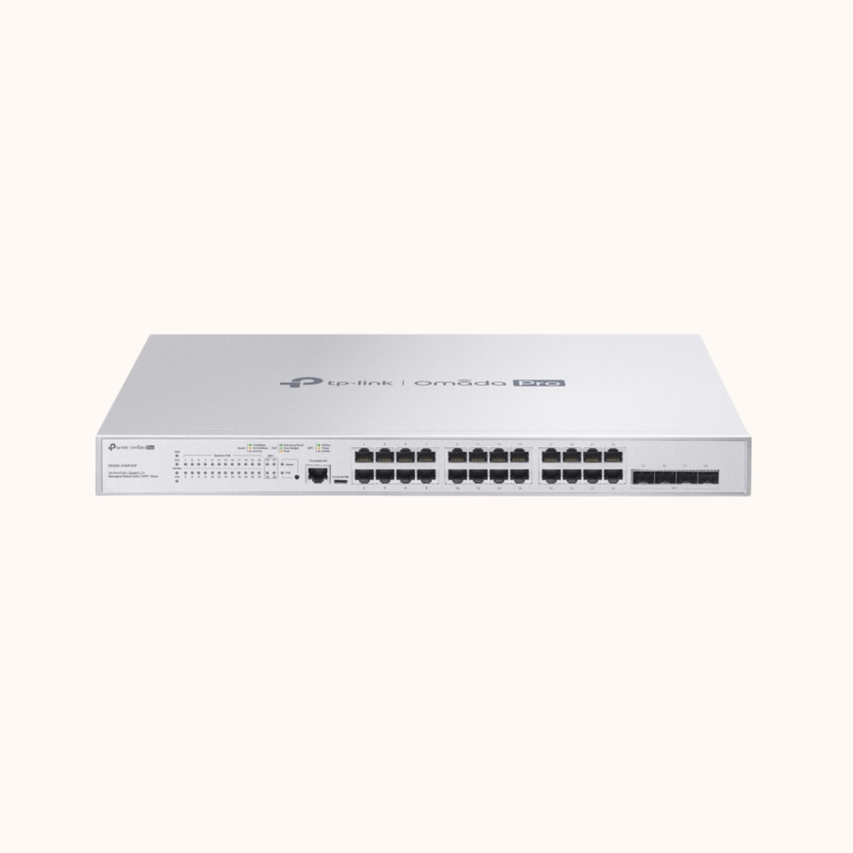 TP-Link Omada Pro 24-Port PoE+ Gigabit L2+ Managed Switch 4 SFP+ Slots-S5500-24GP4XF