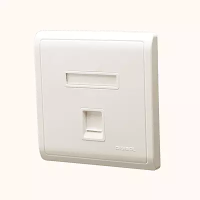 Digisol Channel SCS Face Plate, Two Piece, Single Port, Modular Straight Shuttered