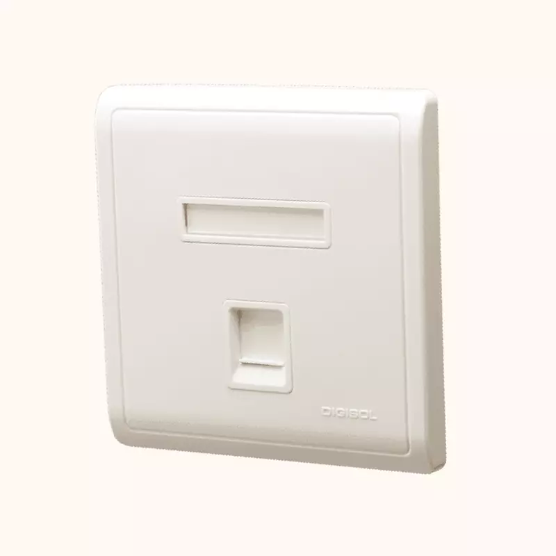 Digisol Channel SCS Face Plate, Two Piece, Single Port, Modular Straight Shuttered