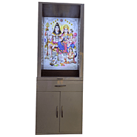 Shiv Parivar Mandir with Printed Acrylic and Storage Space - Sehrawat Brothers Shiv Parivar Mandir with Printed Acrylic and Storage Space - Sehrawat Brothers